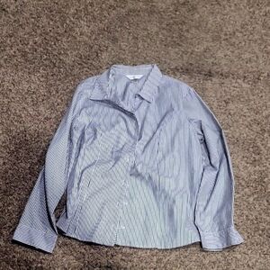 Christopher & Banks Blue Striped Blouse